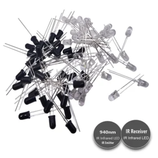 DIP-Diodo Emisor LED IR de 3mm y 5mm, 850nm, 940nm, receptor emisor infrarrojo, Fototransistor, fotodiodo Invisible, PCB DIY