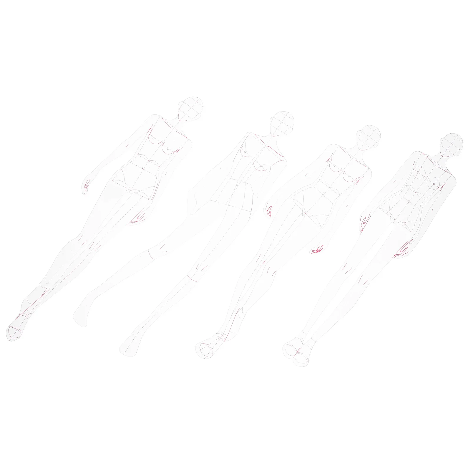 Juego de regla de costura de precisión, plantilla de dibujo de figura femenina, plástico ligero y duradero para corte de diseño de ropa, 1 Juego