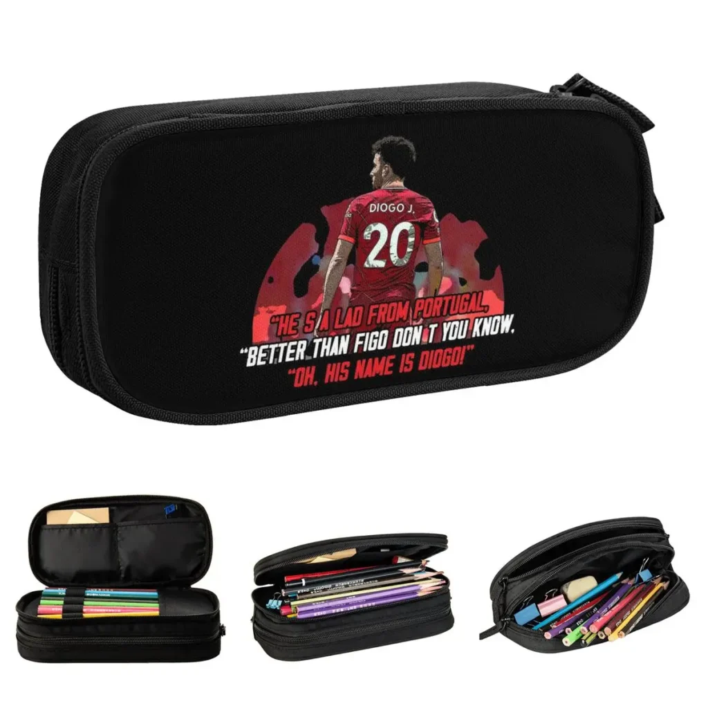 Diogo Jota-estuche para lápices de fútbol, bolsas porta bolígrafos número 20, almacenamiento grande para estudiantes, regalos escolares, caja de lápices