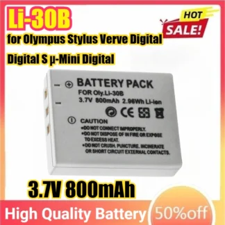 Nueva batería Li-30B Li 30B 3,7 V 800mAh para Olympus Stylus Verve Digital, Digital S, Μ-Mini Digital, Μ-Mini cámaras digitales S