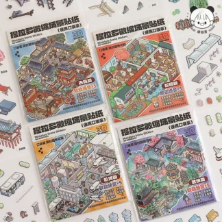 Escena de capítulo de aeropuerto, pegatinas de paisajismo 3D, escena en miniatura DIY, apilamiento y pegado, cuenta de mano, regalo para chico