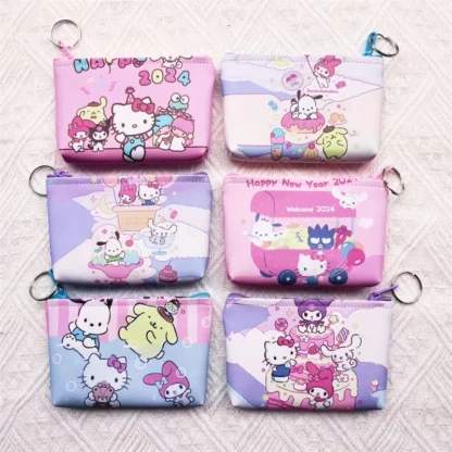 24 unids/lote Sanrio Kawaii estuche de lápices de animales lindo caja de lápices monedero papelería bolígrafo bolsa útiles escolares