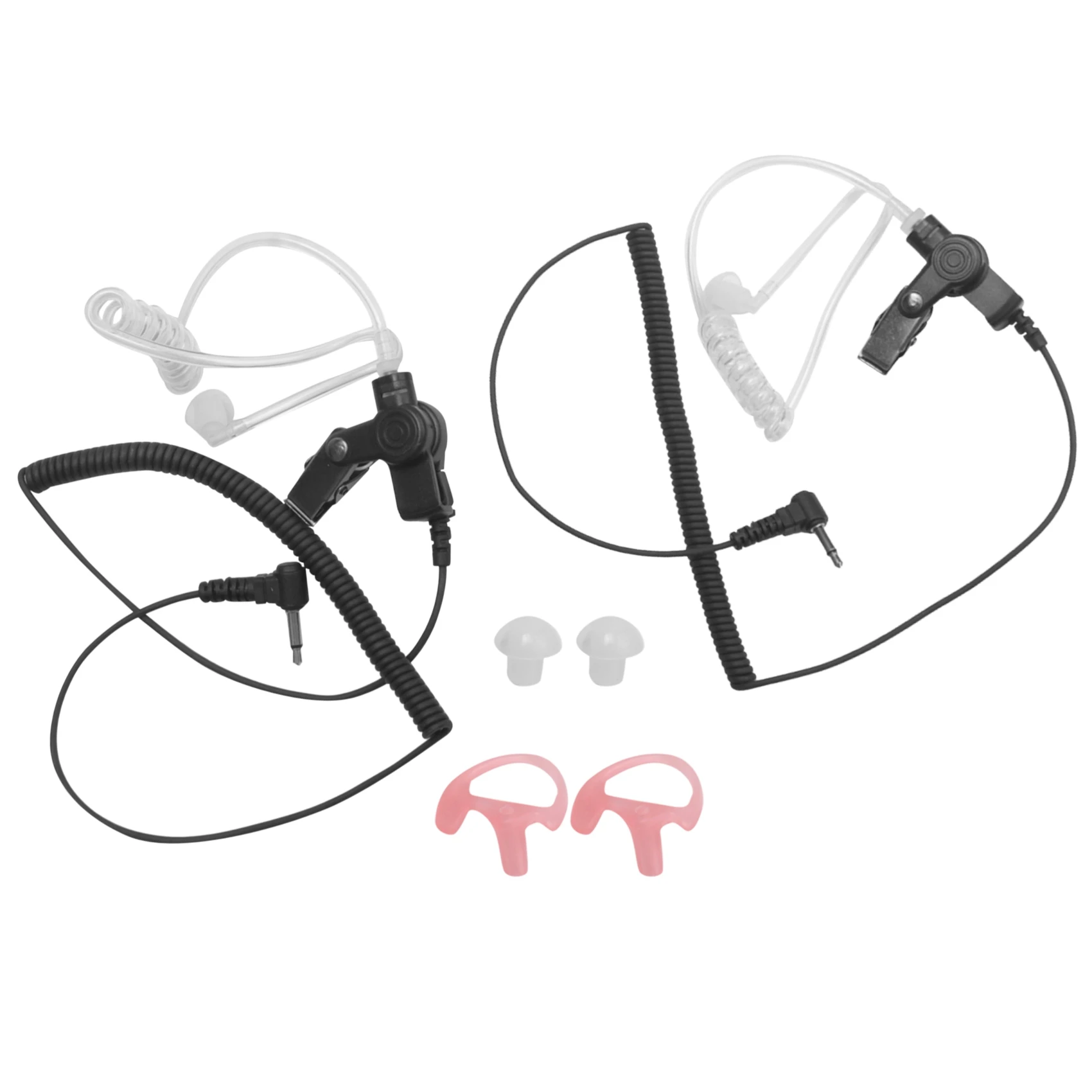 Auricular de tubo acústico T35C de 3,5 mm para escuchar policía solo con un par de almohadillas medianas para micrófonos de altavoz