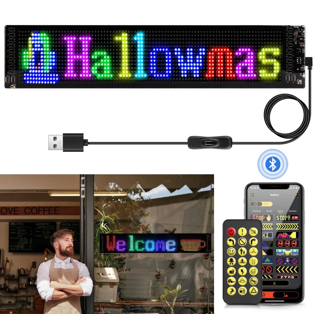 Panel de luces LED Flexible USB de 5V, Bluetooth, matriz LED inteligente, Control por aplicación de píxeles, lámpara de Panel de animación con patrón de texto programable DIY