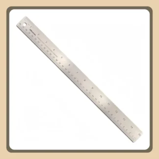 Regla de acero inoxidable de 15 pulgadas, regla de metal con escala métrica de pulgadas, medición de precisión de plata