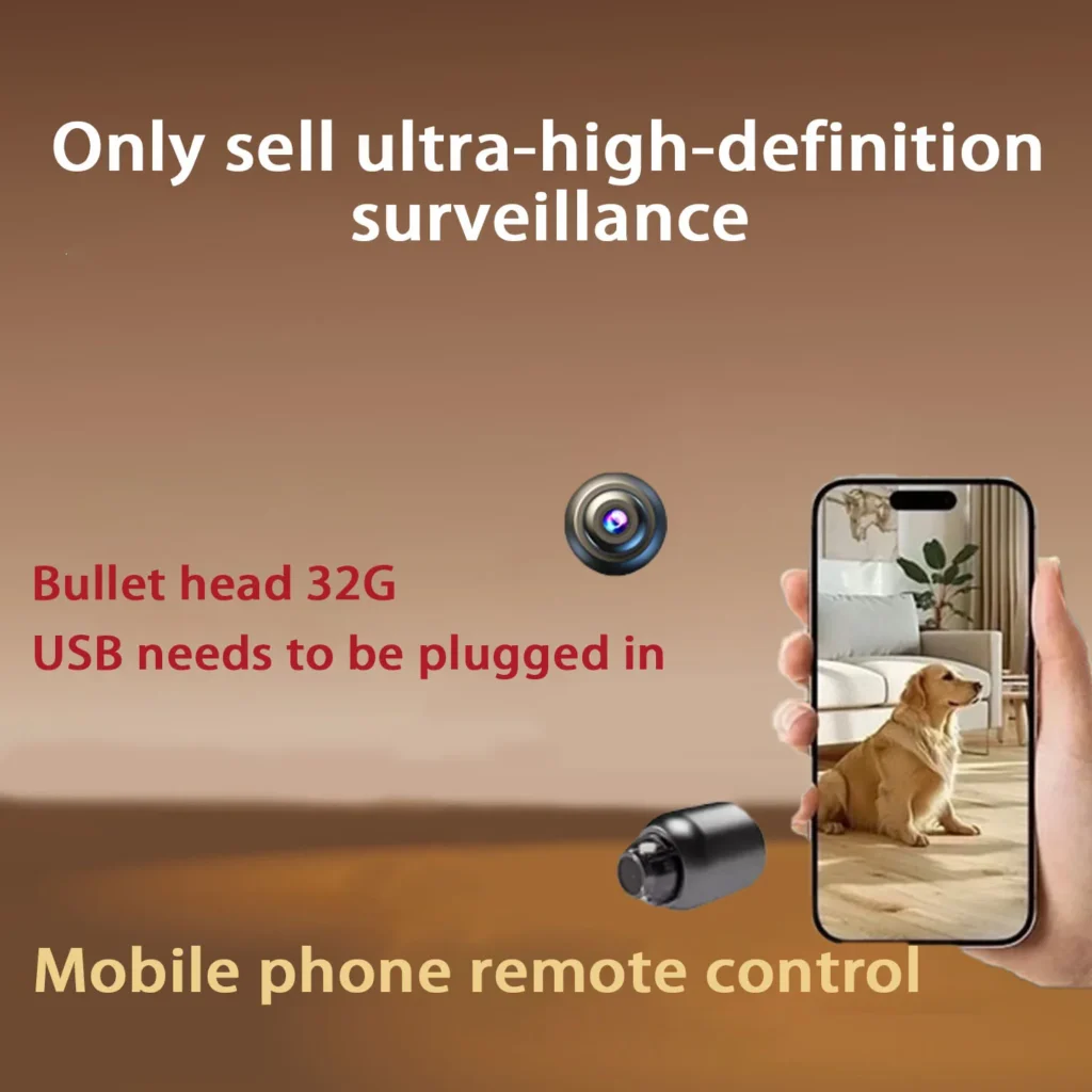 Cámara compacta inteligente de marca Mini cámara de visión nocturna Full HD inalámbrica adecuada para monitoreo de mascotas y vehículos Uso doméstico Wifi conectado al teléfono móvil Mini cámara portátil remota Alarma de detección de movimiento Cámara estenopeica no ocultada Micro Invisible