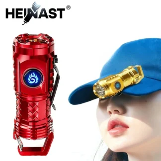 Linterna LED de alta potencia con batería integrada, recargable tipo C con Clip para bolígrafo, linterna de emergencia para acampar al aire libre