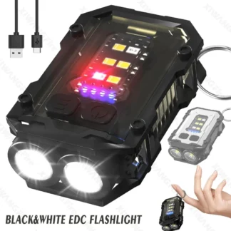 Mini linterna con llavero COB, linterna EDC recargable con Clip, luz de bolsillo ultracompacta para senderismo, Camping, pesca, regalo de emergencia