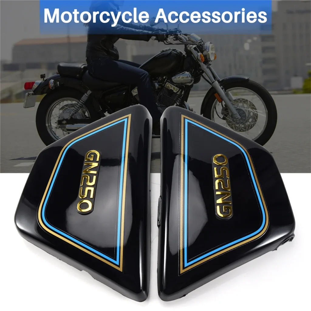 AAAL 1 par de paneles de cubiertas laterales de marco derecho e izquierdo para piezas de motocicleta Gn 250 Gn250 Gn250 piezas de motocicleta negro