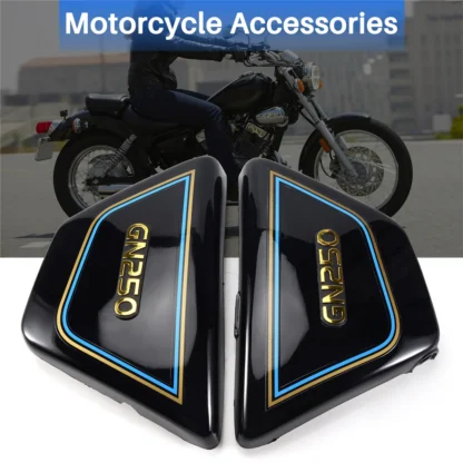 AAAL 1 par de paneles de cubiertas laterales de marco derecho e izquierdo para piezas de motocicleta Gn 250 Gn250 Gn250 piezas de motocicleta negro