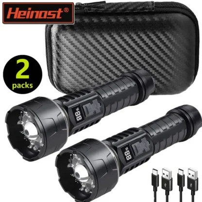 1/2 uds/un juego de linternas Led de alta potencia, focos de emergencia, batería integrada, linterna portátil recargable para acampar al aire libre