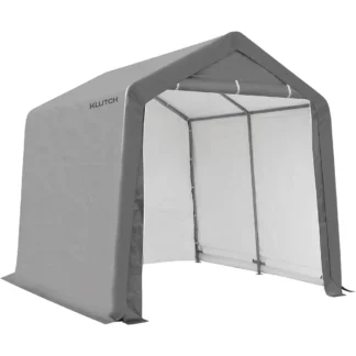Cobertizo portátil Klutch 10x10 gris, modelo QP20418