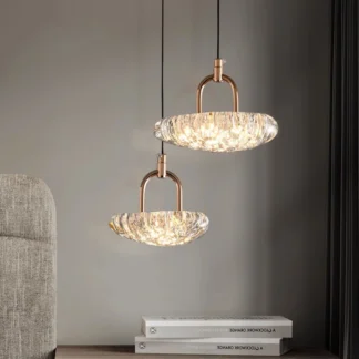 Nueva lámpara colgante pequeña moderna y sencilla con barra de un solo cabezal, luz italiana de lujo, lámpara de ambiente para dormitorio y mesita de noche