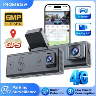 SHIWOJIA-cámara de salpicadero SIM FHD de 6MP, 4G, con transmisión en vivo, cámaras duales, seguimiento GPS, cámara de coche, visión nocturna, aplicación de Monitor de estacionamiento 24H