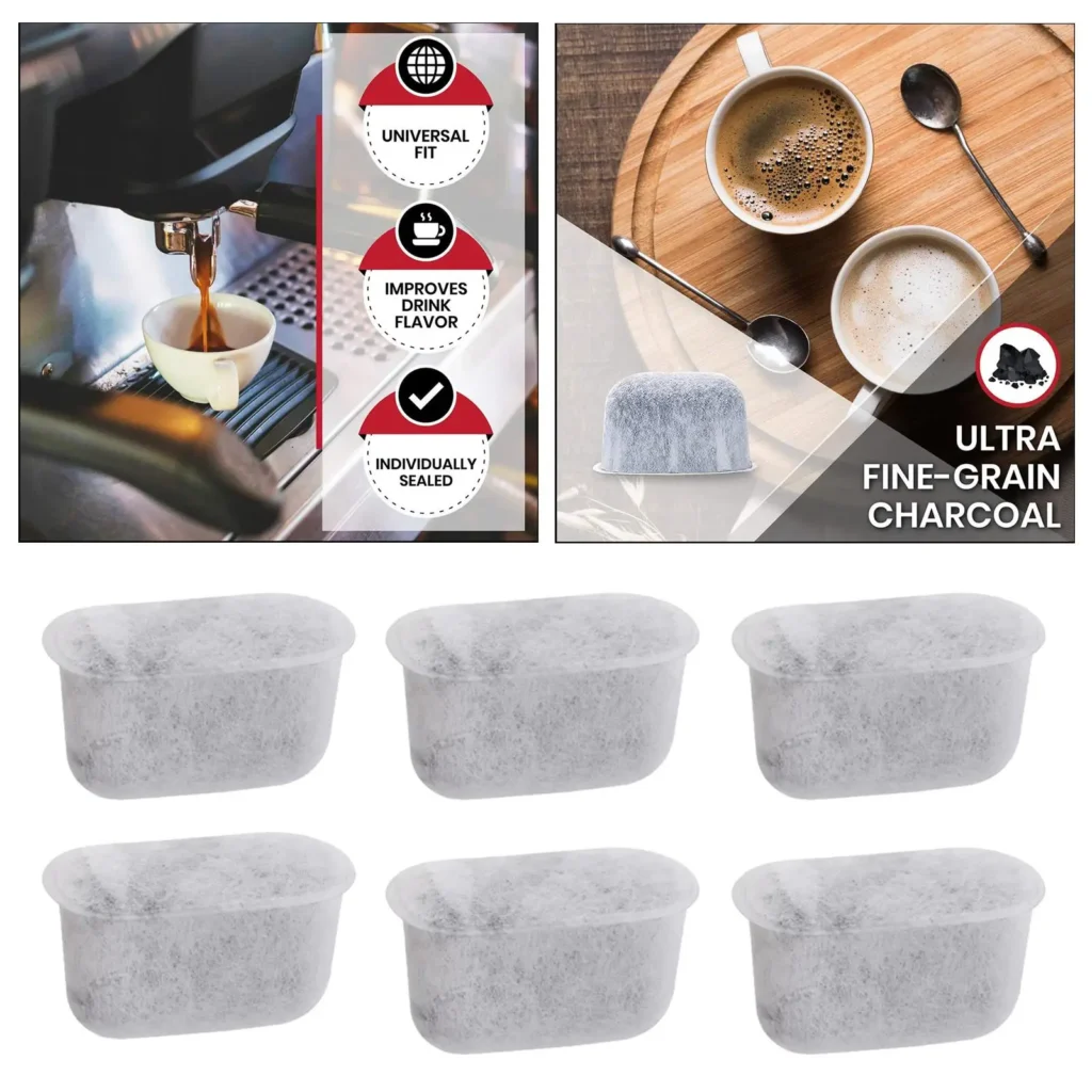 Filtros de agua de carbón activado de 6 piezas para máquinas de café todos