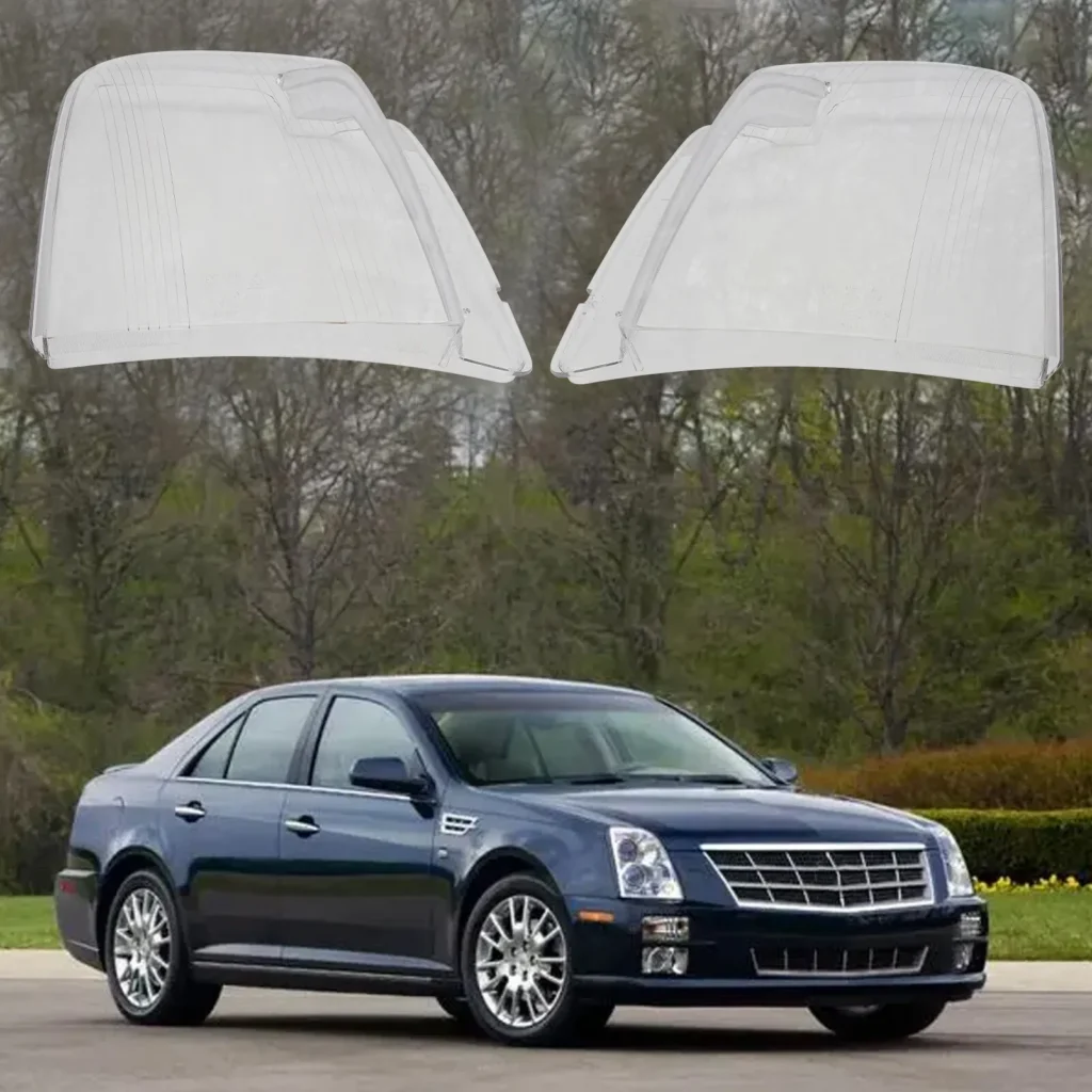 Cubierta de luz de 2 piezas, para Cadillac STS 2005-2011, STS-V 2006-2009 L&R Cubiertas de faros laterales