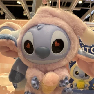 Stitch comiendo mientras durmiendo Pose juguete de peluche con material suave para decoración de escritorio y exhibición de colección