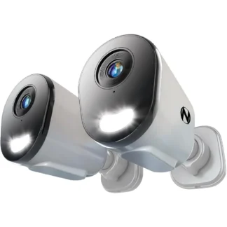 Cámara de disuasión IP con cable de 4 MP con audio bidireccional - paquete de 2 - blanco