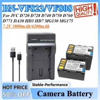 BN-VF823 VF808 VF815 U AC cargador de batería para JVC D720 D728 D740 D750 D760 D771 DA30 HD3 HD7 MG130 MG175 MG255 MG555 MG575