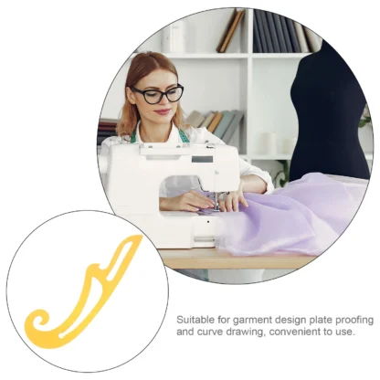 Regla de corte de curva de ropa de plástico, regla de costura para diseño de ropa, plantilla de dibujo multifuncional