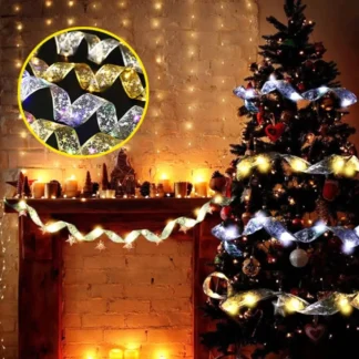5/10M cinta navideña cadena de luces DIY 50/100LED cinta de luces adornos blanco cálido decorativo Navidad tira de luz LED
