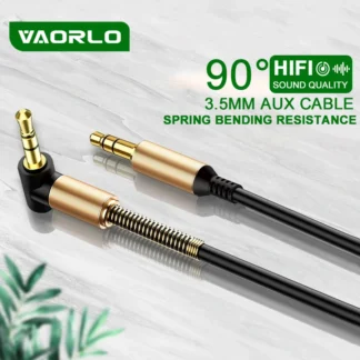 Cable de Audio con conector de 3,5mm, Cable auxiliar de resorte para coche de 3,5mm, conector chapado en oro, cables de altavoz macho a macho, Cable para TV, PC, teléfonos móviles para coche