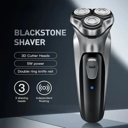 Afeitadora rotativa eléctrica para hombres, máquina de afeitar de barba recargable por USB lavable con cuchilla flotante 3D