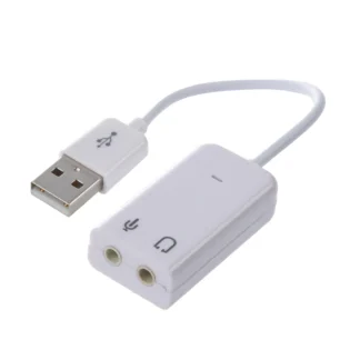 N88R 3,5 mm Micrófono Auricular Enchufe USB 2.0 Tarjeta de sonido Altavoz Adaptador de audio Blanco