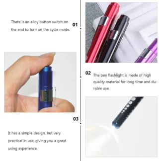 Linterna con bolígrafo LED portátil, uso diario, portátil, multifuncional, de plástico, ligera, fácil de llevar, tienda, detalle exquisito, bueno, 6 uds.