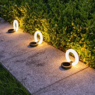 Paquete de 1/4 luces solares para exteriores, luz LED de ambiente impermeable, lámpara blanca cálida, para valla de jardín, decoración de pasarela de porche de césped enterrado