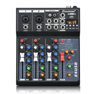 Mezclador de 4 canales y 7 canales, alimentación fantasma de 48 V USB, mezclador Bluetooth de estudio, equipo de DJ, mezclador profesional de transmisión en vivo