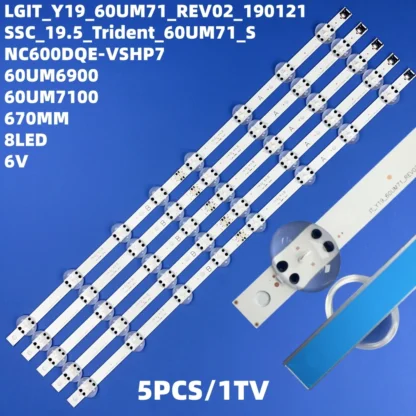 5 unids/set tira de LED para 60UM6950DUB 60UM7100DUA 60UM7100PLB 60UM7270PSA 60UM6950 60UM7100 60UM6900 TVIT_Y19_60UM71 60UN7300PUA