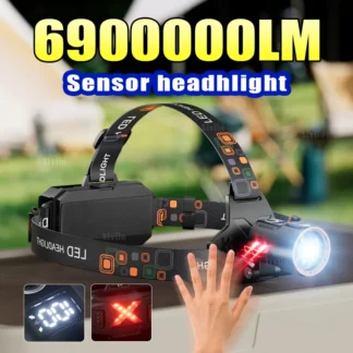 Nuevo faros delanteros de alta potencia 3lled IR Sensor Faro 18650 Lámpara recargable Foción fija Lámpara de pesca de campamento al aire libre portátil