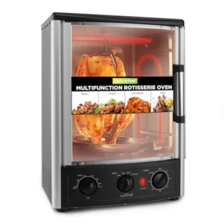 Horno de encimera vertical con asador para hornear funciones de rejilla para kebab - Configuración ajustable - 2 estantes - 1500W - Perfecto para