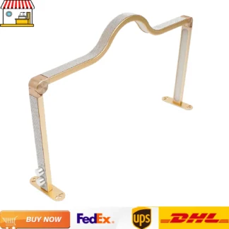 Lámpara de trabajo para uñas decorada con diamantes | Luz de pestañas de uñas | Lámpara de escritorio de trabajo de belleza para decoración de uñas, pestañas | Blanco/Oro