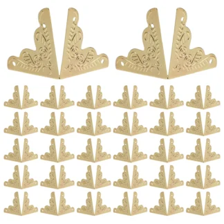 100 Uds protectores de esquina Vintage protectores de bordes de caja de hierro cubiertas decorativas para muebles de gabinete de pecho protección de caja de madera