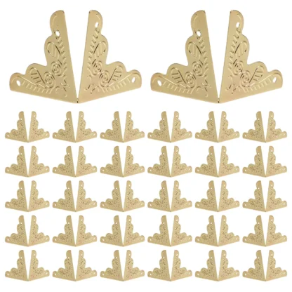 100 Uds protectores de esquina Vintage protectores de bordes de caja de hierro cubiertas decorativas para muebles de gabinete de pecho protección de caja de madera