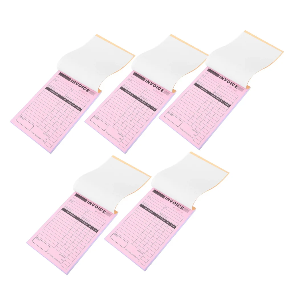 Cuaderno de notas de entrega duplicadas con facturas, tablero resistente para pedidos de pequeñas empresas, papel para fotógrafos, 5 uds.