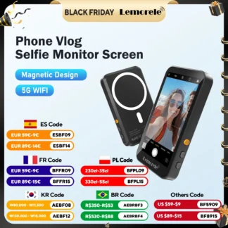 Lemorele Extensor de transmisión de imágenes inalámbrico Zoom Fotografía Prevista en tiempo real Receptor Bluetooth 5.0 para viajes de camping Vlog