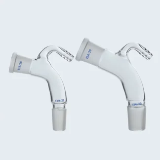 Junta 14/23 19/26 24/29 29/32 Tubo de conexión de curva de vidrio de laboratorio 105 doblado con adaptador de conexión de manguera