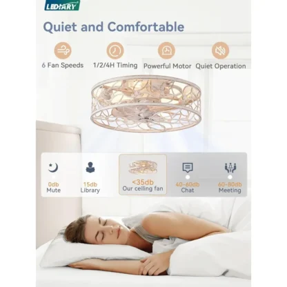 Ventilador de techo sin aspas de perfil bajo con luz, montaje empotrado, control remoto, blanco, miniventiladores silenciosos para dormitorio y cocina