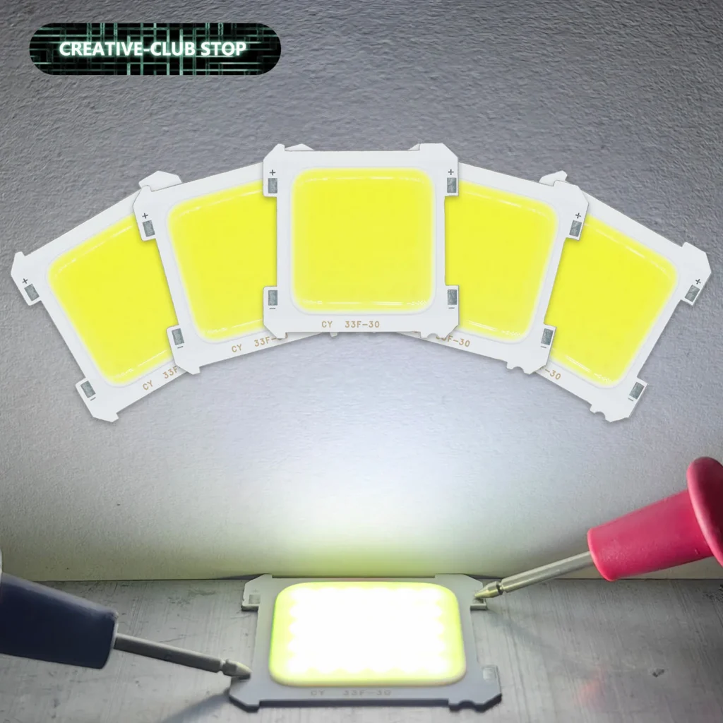 Chip LED COB de 5-15W con luz blanca brillante, minillavero portátil USB, linterna de bolsillo para exteriores, luz de Camping, 5 piezas