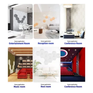 Paquete de 8 paneles acústicos hexagonales autoadhesivos, panel absorbente de sonido para estudios/estudios de grabación/escritórios, blanco G