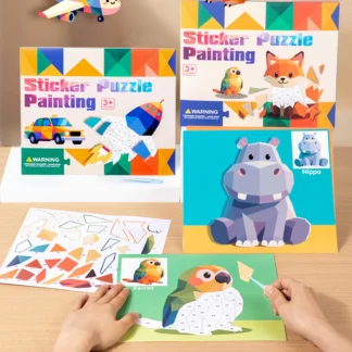 Rompecabezas de iluminación de 4 patrones, escena de educación cognitiva temprana, libro de pegatinas, cultivo de enfoque, libro de pegatinas silencioso, aventura creativa