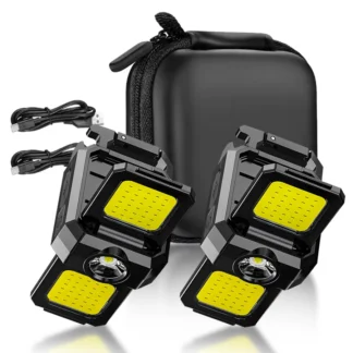 Mini linternas LED de mano, luces de trabajo COB LED recargables por USB, llavero impermeable, linterna de emergencia para acampar al aire libre