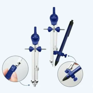 7 unids/pack cubierta transparente Kit de brújula de dibujo lápiz mecánico Regla de medición juego de herramientas de dibujo plástico de acero inoxidable