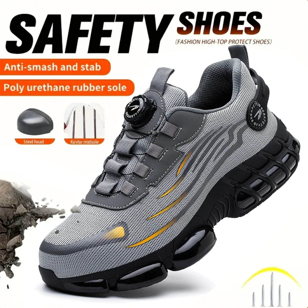 Zapatos transpirables sin cordones, suela suave, cómodos, antigolpes, antipinchazos, a prueba de trabajo