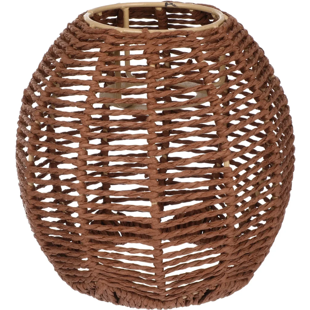 Pantalla de lámpara de ratán, cubierta de luz colgante tejida de estilo bambú, diseño hueco Retro para sala de estar, dormitorio, cafetería, decoración de araña