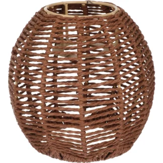 Pantalla de lámpara de ratán, cubierta de luz colgante tejida de estilo bambú, diseño hueco Retro para sala de estar, dormitorio, cafetería, decoración de araña