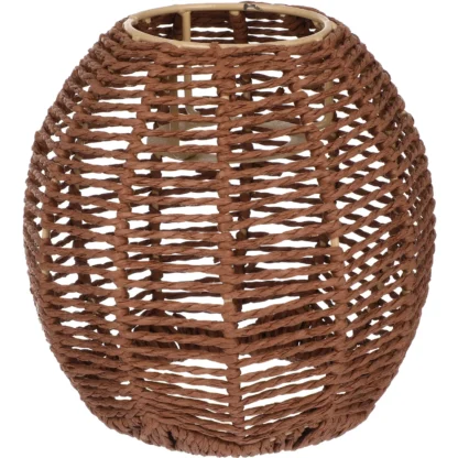 Pantalla de lámpara de ratán, cubierta de luz colgante tejida de estilo bambú, diseño hueco Retro para sala de estar, dormitorio, cafetería, decoración de araña